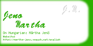 jeno martha business card